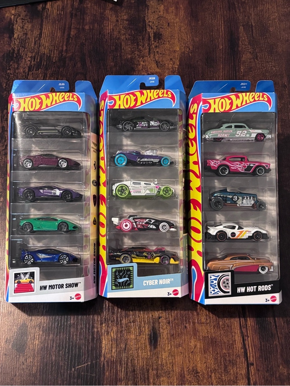 Hot Wheels 2026 Lot Of (3) 5 Packs HW Cyber Noir Hot Rods HW Motor Show New